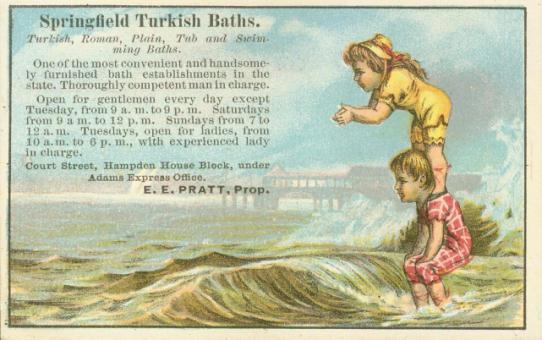 Trade card for the Springfield Turkish baths