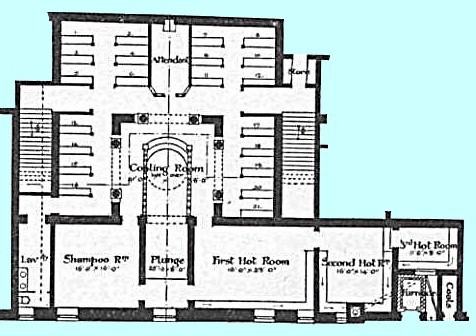 Plan of basement Turkish baths