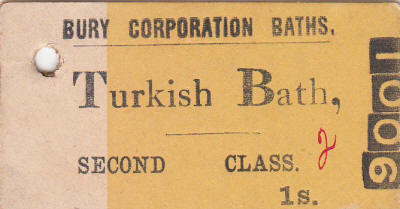 Second class Turkish bath ticket