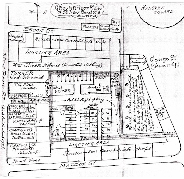 Detail showing plan of premises