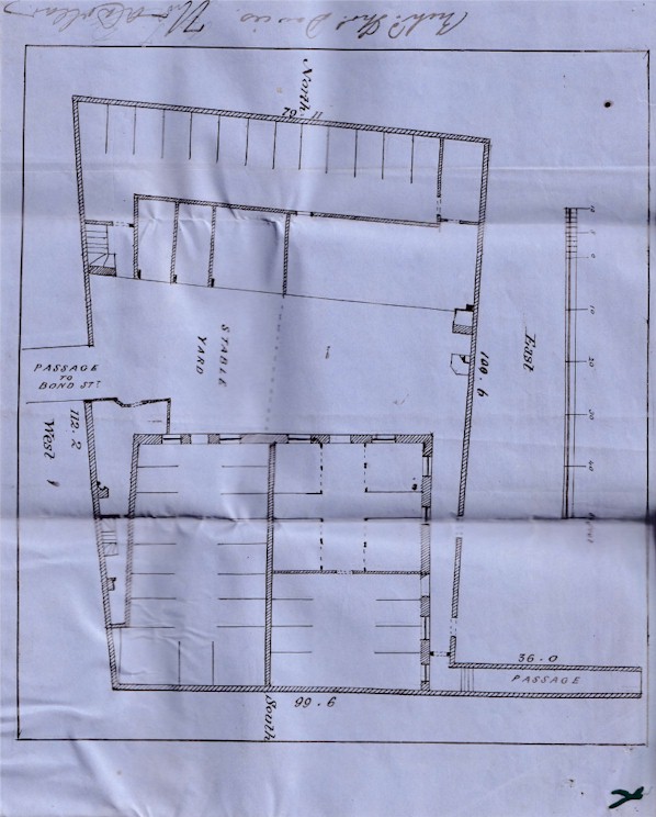Ground floor plan of 56 New Bond Street before rebuilding