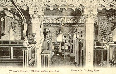 Cooling room at Nevill's New Broad Street baths, early 1900s