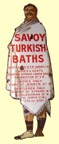 Ename
lled sign for the Savoy Turkish Baths