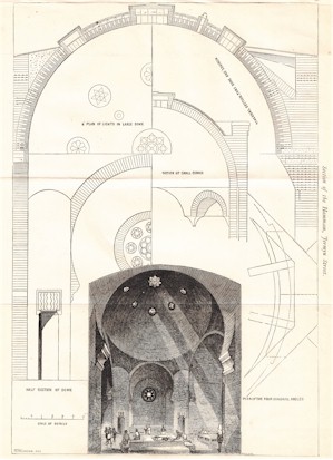 Architect's section and view of the hararah