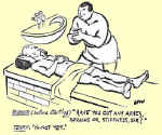 Any aches? Low cartoon in Nevill's booklet, mid 1930s