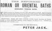 Advert for Peter Jack's Roman or Oriental baths, Glasgow
