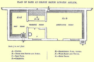 Plan of Turkish bath at Colney Hatch asylum
