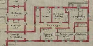 Detail of Taylor's plan for new lodge and bathes