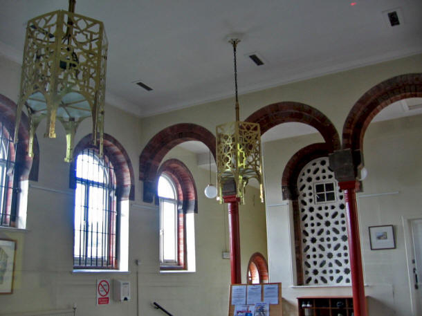 Inside the building