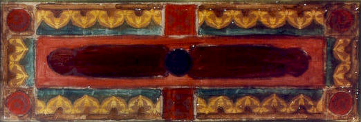Painted glass ceiling panel