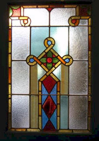 Stained glass door panel