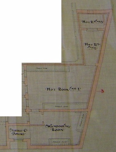 Hot rooms area of ground floor plan