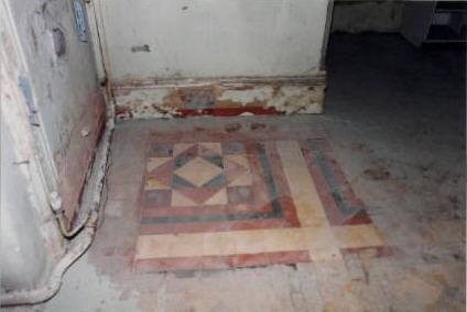 Polished up section of tiled floor at the Leaminton Spa Hammam