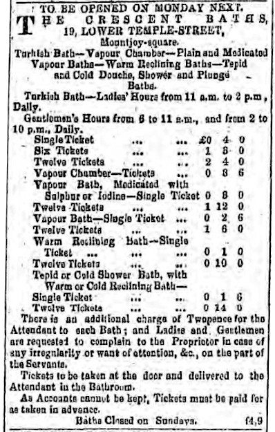 Opening advertisement for the baths
