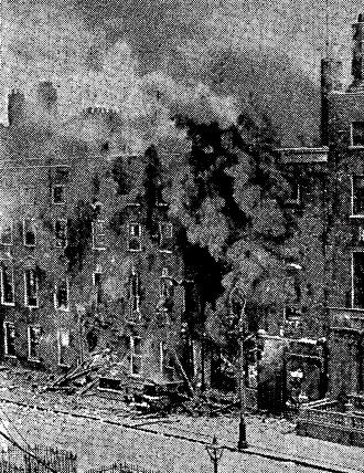 2: The hotel and baths in flames