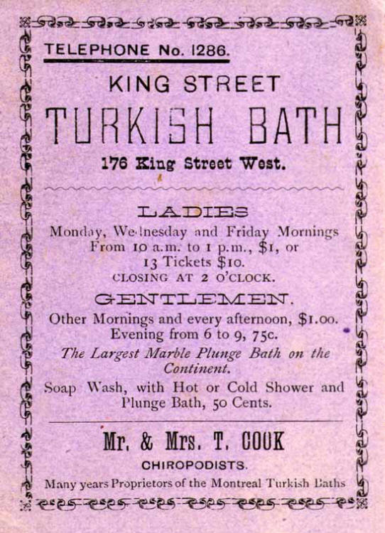 Leaflet for Cook's Turkish bath