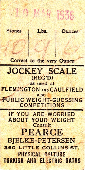 Weighing machine card
